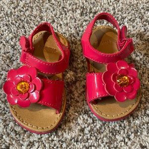 Gymboree Pink Patent Flower Sandals